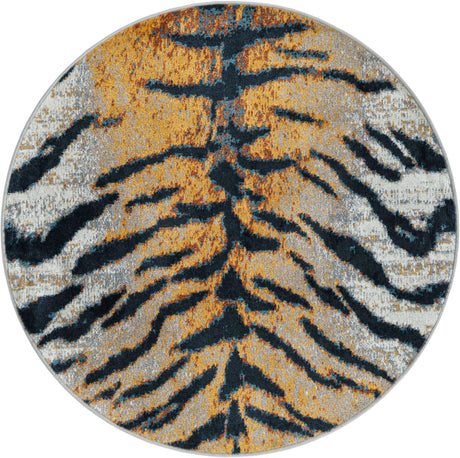 Washable Light Brown 3' 3 x 3' 3 Kamala Washable Round Area Rug Easy to Clean Stain Resistant & Durable 100% Polyester Spill-Friendly Carpet for Sale at Rug Engine