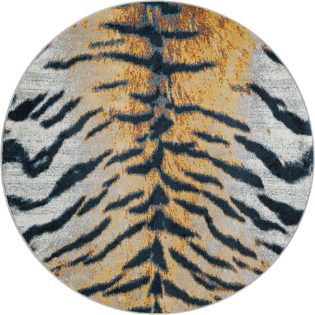 Washable Light Brown 5' 3 x 5' 3 Kamala Washable Round Area Rug Easy to Clean Stain Resistant & Durable 100% Polyester Spill-Friendly Carpet for Sale at Rug Engine