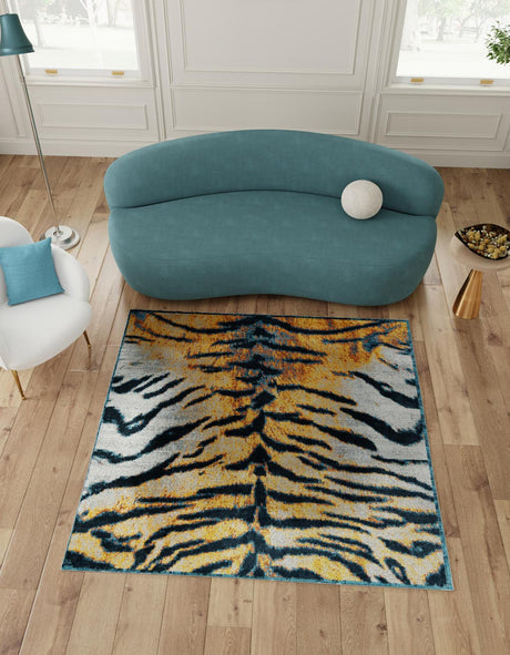 Washable Light Brown 5' 3 x 5' 3 Kamala Washable Square Area Rug Easy to Clean Stain Resistant & Durable 100% Polyester Spill-Friendly Carpet for Sale at Rug Engine