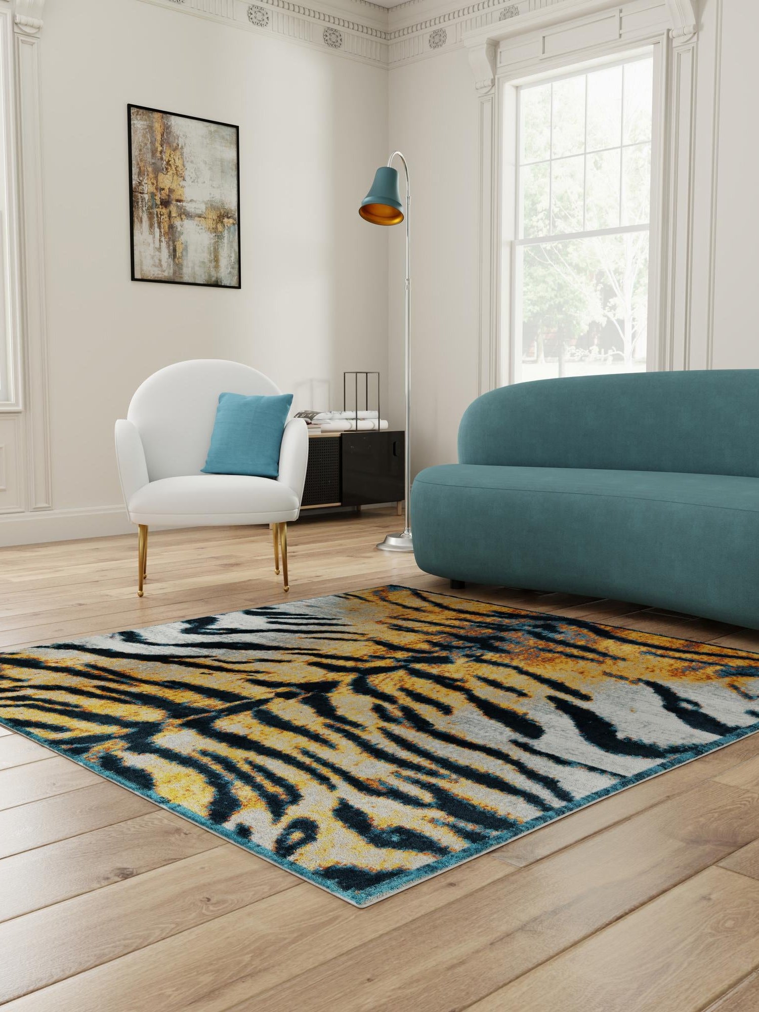 Washable Light Brown 5' 3 x 5' 3 Kamala Washable Square Area Rug Easy to Clean Stain Resistant & Durable 100% Polyester Spill-Friendly Carpet for Sale at Rug Engine