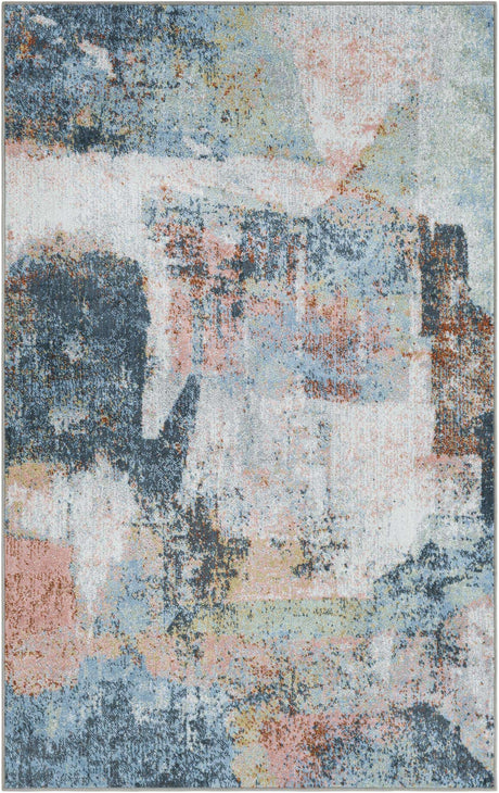 Washable Multicolor 4' 1 x 6' 1 Kamala Washable Rectangle Area Rug Easy to Clean Stain Resistant & Durable 100% Polyester Spill-Friendly Carpet for Sale at Rug Engine