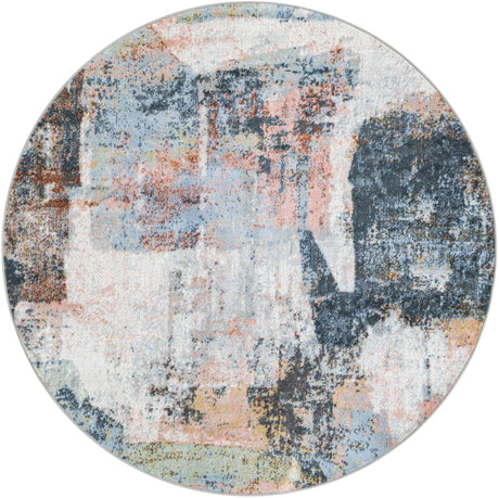 Washable Multicolor 5' 3 x 5' 3 Kamala Washable Round Area Rug Easy to Clean Stain Resistant & Durable 100% Polyester Spill-Friendly Carpet for Sale at Rug Engine