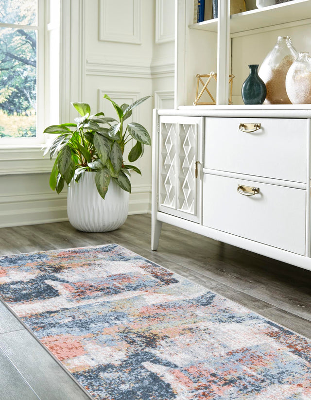 Multicolor 3' x 12' Kamala Washable Runner Rug