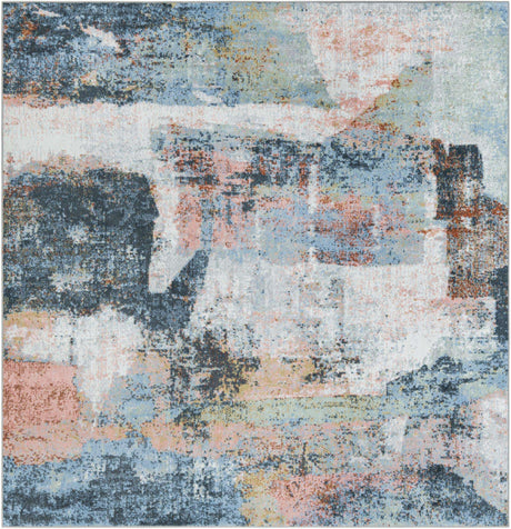 Washable Multicolor 7' 10 x 7' 10 Kamala Washable Square Area Rug Easy to Clean Stain Resistant & Durable 100% Polyester Spill-Friendly Carpet for Sale at Rug Engine