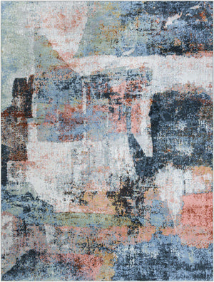 Washable Multicolor 9' x 12' Kamala Washable Rectangle Area Rug Easy to Clean Stain Resistant & Durable 100% Polyester Spill-Friendly Carpet for Sale at Rug Engine
