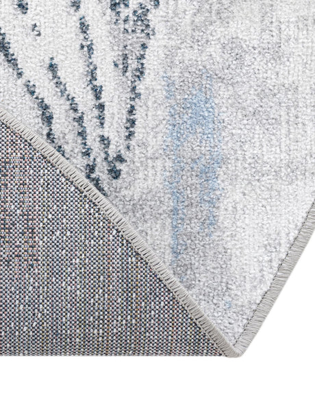 Washable Ivory Gray 7' 10 x 7' 10 Kamala Washable Round Area Rug Easy to Clean Stain Resistant & Durable 100% Polyester Spill-Friendly Carpet for Sale at Rug Engine