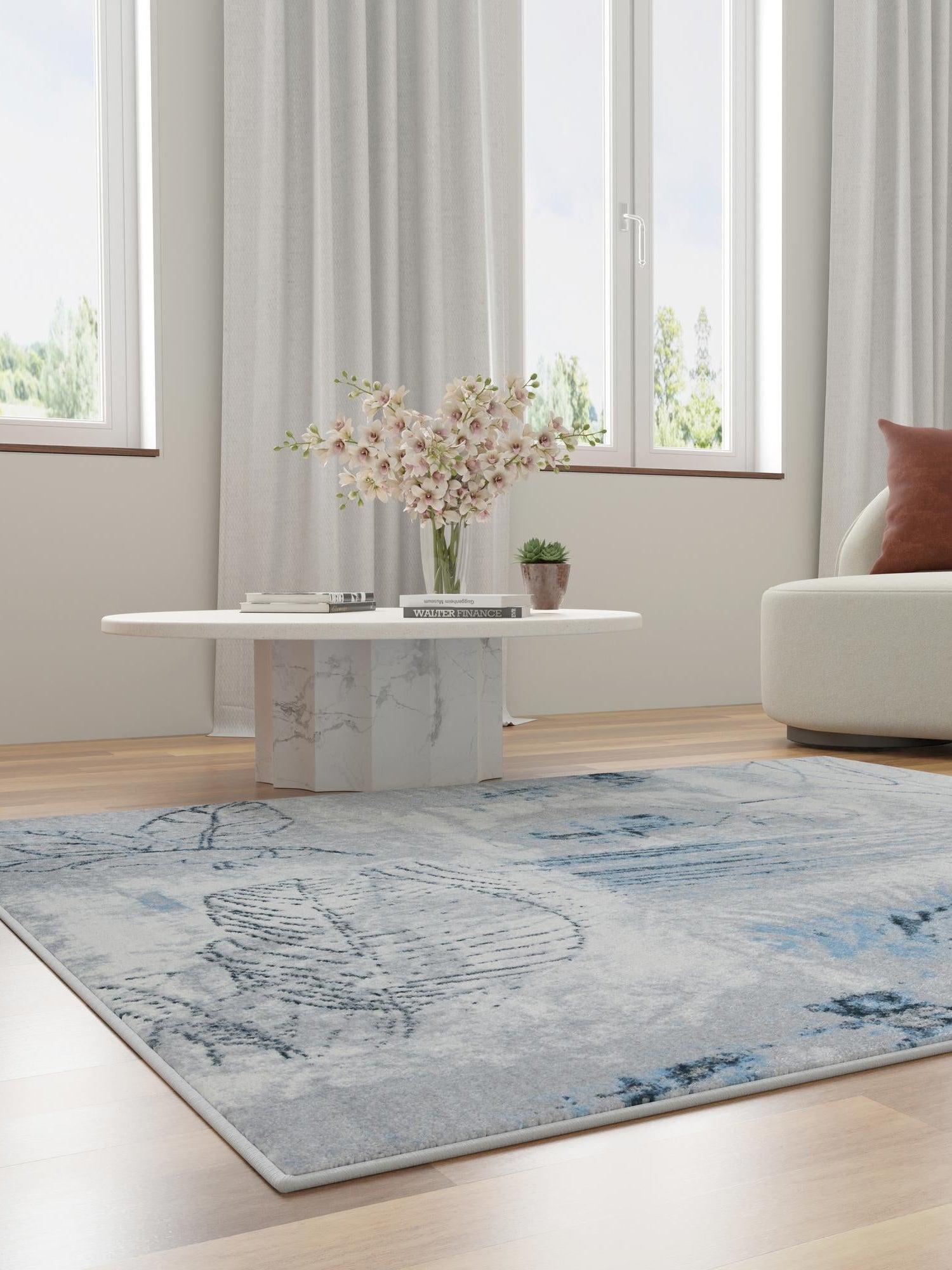 Washable Ivory Gray 5' 3 x 5' 3 Kamala Washable Square Area Rug Easy to Clean Stain Resistant & Durable 100% Polyester Spill-Friendly Carpet for Sale at Rug Engine