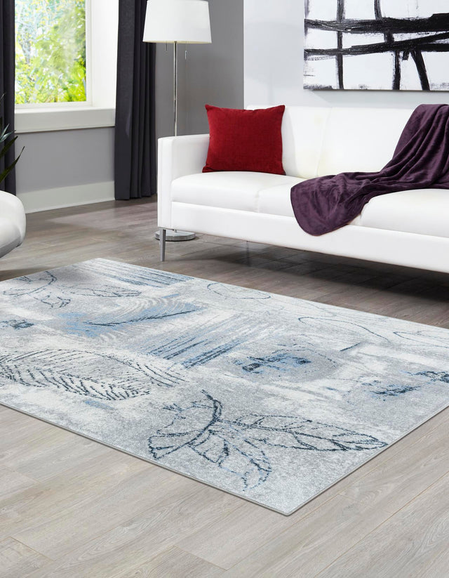 Ivory Gray 9' x 12' Kamala Washable Rectangle Rug