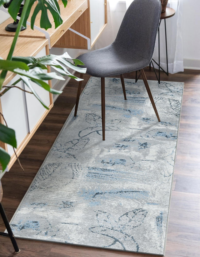 Washable Ivory Gray 2' x 6' 1 Kamala Washable Runner Area Rug Easy to Clean Stain Resistant & Durable 100% Polyester Spill-Friendly Carpet for Sale at Rug Engine