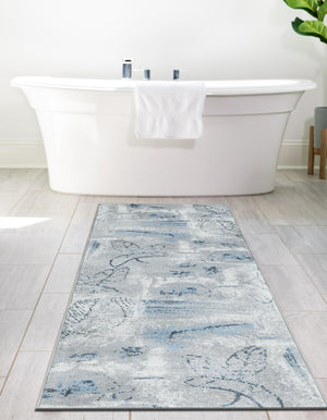 Washable Ivory Gray 2' x 6' 1 Kamala Washable Runner Area Rug Easy to Clean Stain Resistant & Durable 100% Polyester Spill-Friendly Carpet for Sale at Rug Engine