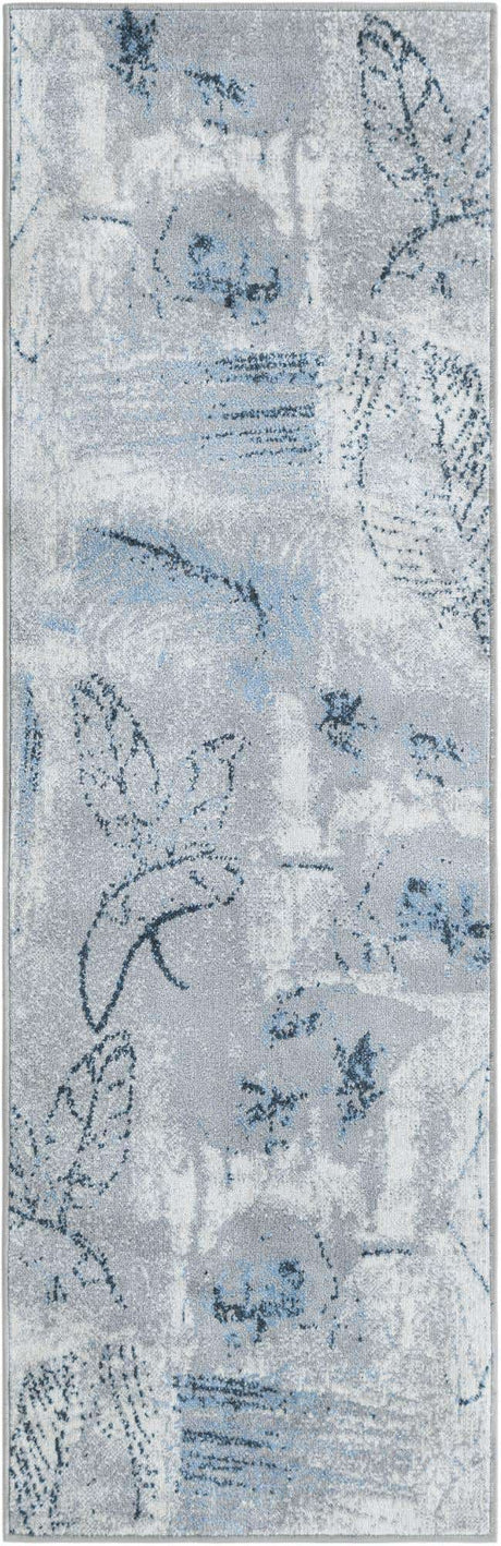 Washable Ivory Gray 2' x 6' 1 Kamala Washable Runner Area Rug Easy to Clean Stain Resistant & Durable 100% Polyester Spill-Friendly Carpet for Sale at Rug Engine