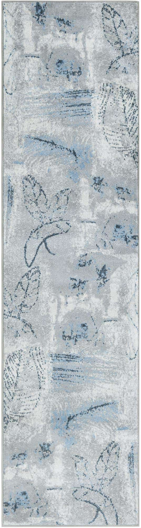 Washable Ivory Gray 2' x 8' Kamala Washable Runner Area Rug Easy to Clean Stain Resistant & Durable 100% Polyester Spill-Friendly Carpet for Sale at Rug Engine
