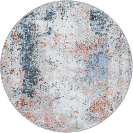 Washable Multicolor 3' 3 x 3' 3 Kamala Washable Round Area Rug Easy to Clean Stain Resistant & Durable 100% Polyester Spill-Friendly Carpet for Sale at Rug Engine