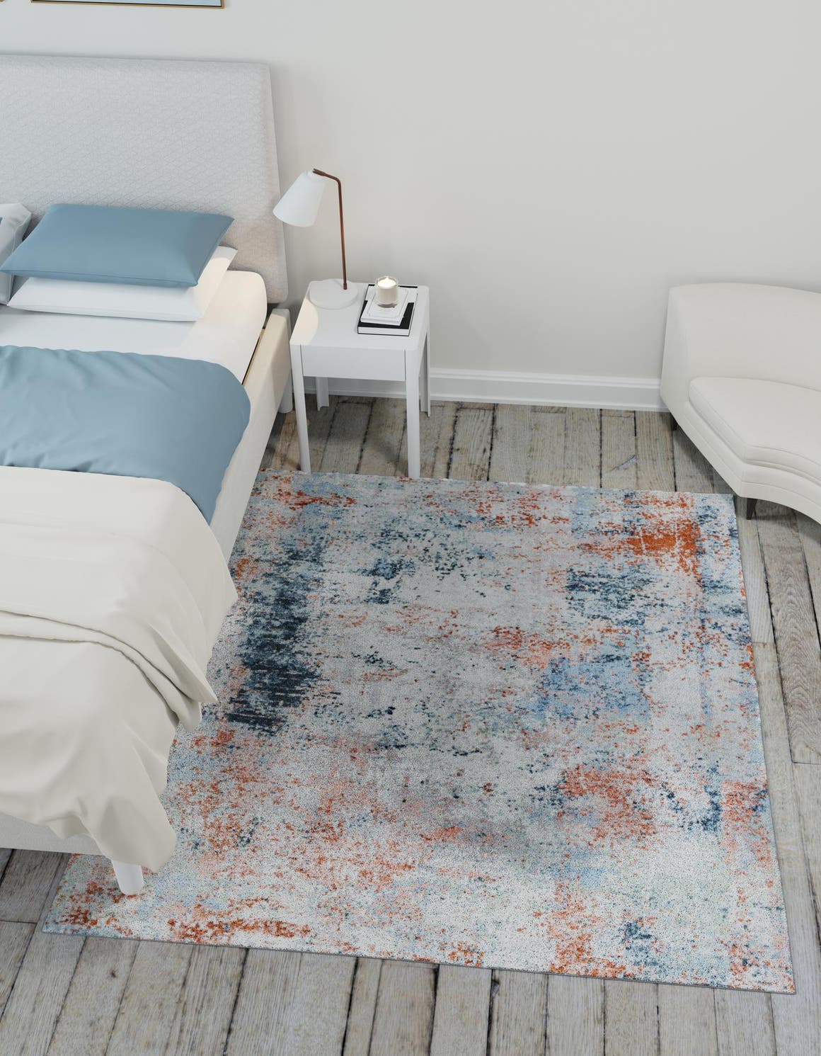 Washable Multicolor 7' 10 x 7' 10 Kamala Washable Square Area Rug Easy to Clean Stain Resistant & Durable 100% Polyester Spill-Friendly Carpet for Sale at Rug Engine