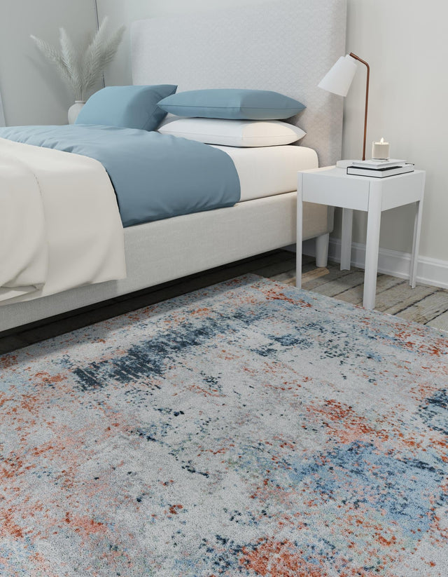 Washable Multicolor 7' 10 x 7' 10 Kamala Washable Square Area Rug Easy to Clean Stain Resistant & Durable 100% Polyester Spill-Friendly Carpet for Sale at Rug Engine