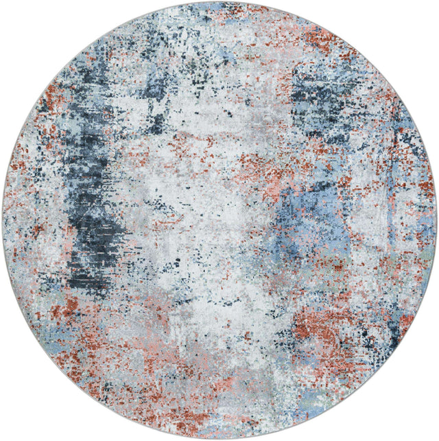 Washable Multicolor 7' 10 x 7' 10 Kamala Washable Round Area Rug Easy to Clean Stain Resistant & Durable 100% Polyester Spill-Friendly Carpet for Sale at Rug Engine