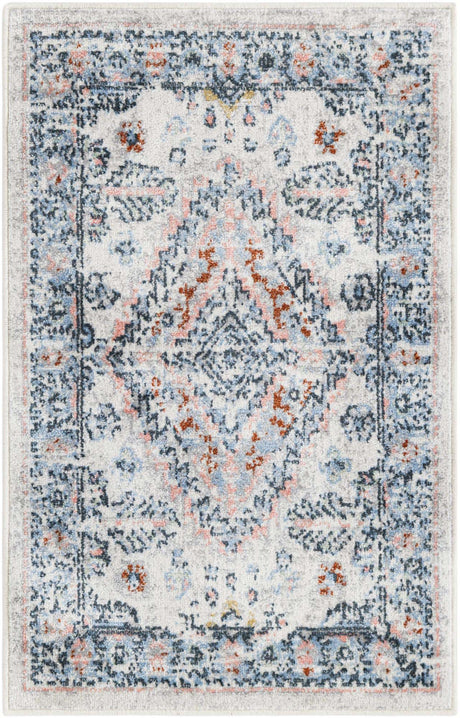 Washable Ivory 2' x 3' 1 Kamala Washable Rectangle Area Rug Easy to Clean Stain Resistant & Durable 100% Polyester Spill-Friendly Carpet for Sale at Rug Engine