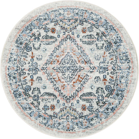 Washable Ivory 3' 3 x 3' 3 Kamala Washable Round Area Rug Easy to Clean Stain Resistant & Durable 100% Polyester Spill-Friendly Carpet for Sale at Rug Engine