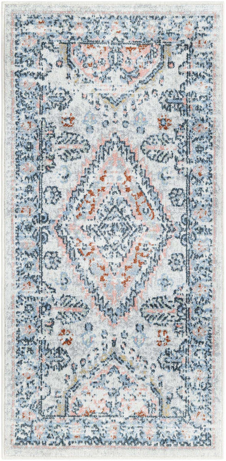 Washable Ivory 2' x 4' 1 Kamala Washable Runner Area Rug Easy to Clean Stain Resistant & Durable 100% Polyester Spill-Friendly Carpet for Sale at Rug Engine