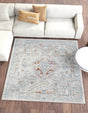 Washable Ivory 5' 3 x 5' 3 Kamala Washable Square Area Rug Easy to Clean Stain Resistant & Durable 100% Polyester Spill-Friendly Carpet for Sale at Rug Engine