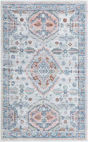 Ivory 5' 3 x 8' Kamala Washable Rectangle Rug
