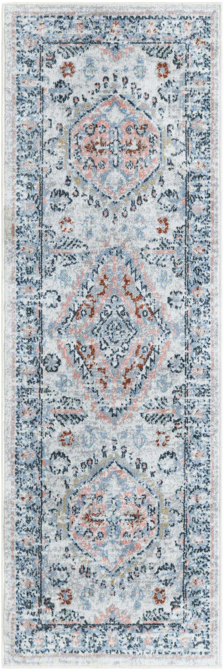 Washable Ivory 2' x 6' 1 Kamala Washable Runner Area Rug Easy to Clean Stain Resistant & Durable 100% Polyester Spill-Friendly Carpet for Sale at Rug Engine