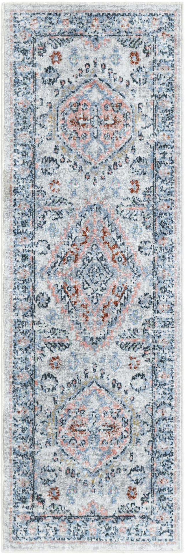 Washable Ivory 2' x 6' 1 Kamala Washable Runner Area Rug Easy to Clean Stain Resistant & Durable 100% Polyester Spill-Friendly Carpet for Sale at Rug Engine