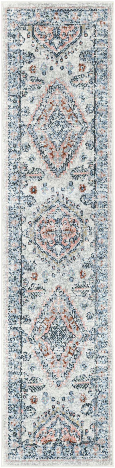 Ivory 2' x 8' Kamala Washable Runner Rug
