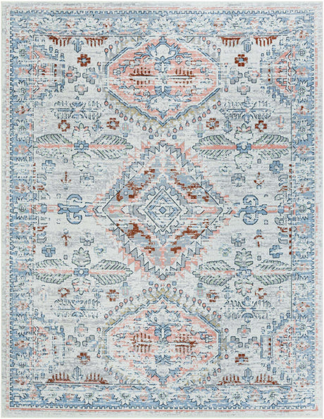 Washable Ivory 7' 10 x 10' Kamala Washable Rectangle Area Rug Easy to Clean Stain Resistant & Durable 100% Polyester Spill-Friendly Carpet for Sale at Rug Engine
