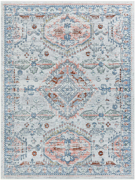 Washable Ivory 9' x 12' Kamala Washable Rectangle Area Rug Easy to Clean Stain Resistant & Durable 100% Polyester Spill-Friendly Carpet for Sale at Rug Engine