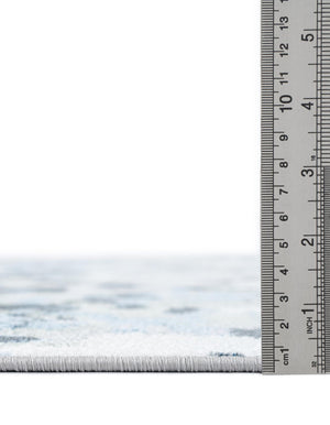 Gray Navy Green 8' x 10' Kamala Washable Rectangle Rug