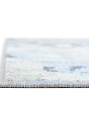 Washable Gray Navy Green 9' x 12' Kamala Washable Rectangle Area Rug Easy to Clean Stain Resistant & Durable 100% Polyester Spill-Friendly Carpet for Sale at Rug Engine