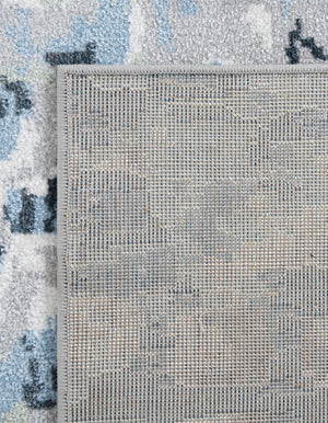 Gray Navy Green 8' x 10' Kamala Washable Rectangle Rug