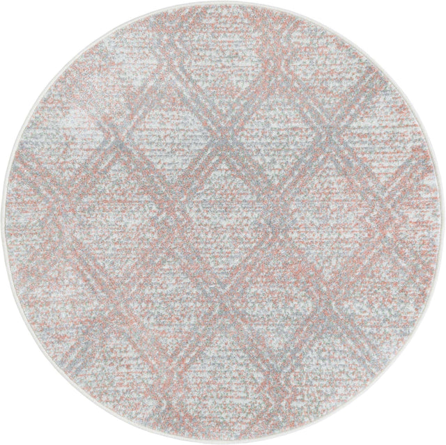 Washable Rose Pink 3' 3 x 3' 3 Kamala Washable Round Area Rug Easy to Clean Stain Resistant & Durable 100% Polyester Spill-Friendly Carpet for Sale at Rug Engine