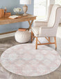 Rose Pink 5' 3 x 5' 3 Kamala Washable Round Rug