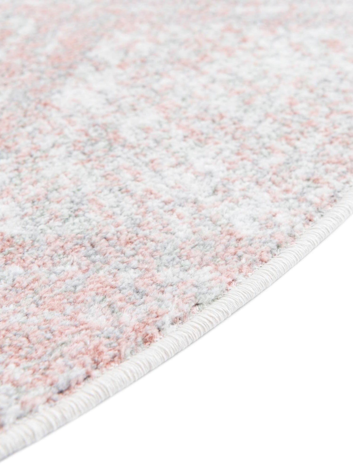 Washable Rose Pink 7' 10 x 7' 10 Kamala Washable Round Area Rug Easy to Clean Stain Resistant & Durable 100% Polyester Spill-Friendly Carpet for Sale at Rug Engine