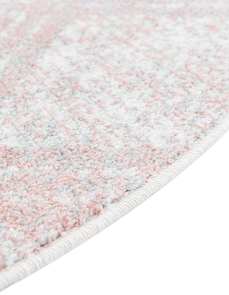 Washable Rose Pink 7' 10 x 7' 10 Kamala Washable Round Area Rug Easy to Clean Stain Resistant & Durable 100% Polyester Spill-Friendly Carpet for Sale at Rug Engine