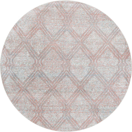 Washable Rose Pink 5' 3 x 5' 3 Kamala Washable Round Area Rug Easy to Clean Stain Resistant & Durable 100% Polyester Spill-Friendly Carpet for Sale at Rug Engine