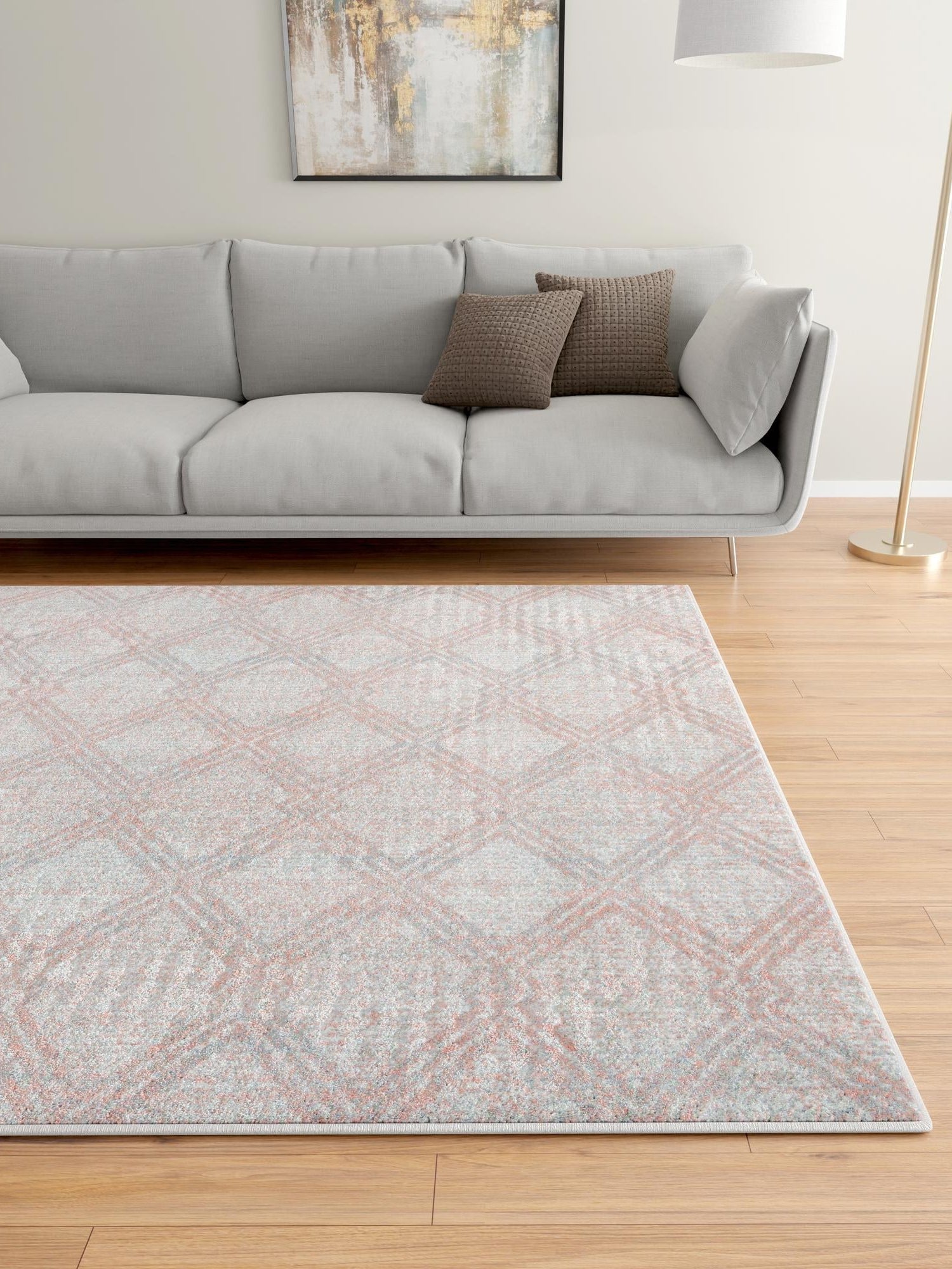 Washable Rose Pink 7' 10 x 7' 10 Kamala Washable Square Area Rug Easy to Clean Stain Resistant & Durable 100% Polyester Spill-Friendly Carpet for Sale at Rug Engine