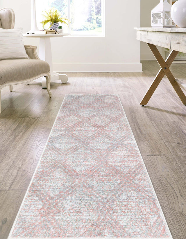 Washable Rose Pink 2' 7 x 12' Kamala Washable Runner Area Rug Easy to Clean Stain Resistant & Durable 100% Polyester Spill-Friendly Carpet for Sale at Rug Engine