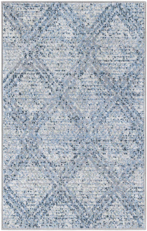 Washable Blue 2' x 3' 1 Kamala Washable Rectangle Area Rug Easy to Clean Stain Resistant & Durable 100% Polyester Spill-Friendly Carpet for Sale at Rug Engine