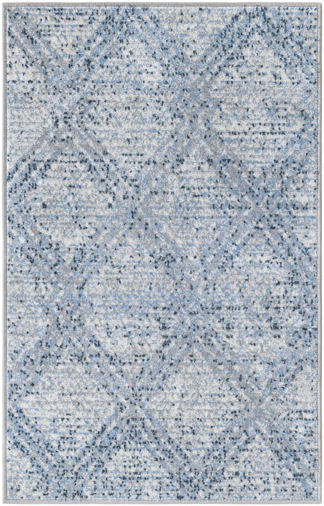 Washable Blue 2' x 3' 1 Kamala Washable Rectangle Area Rug Easy to Clean Stain Resistant & Durable 100% Polyester Spill-Friendly Carpet for Sale at Rug Engine