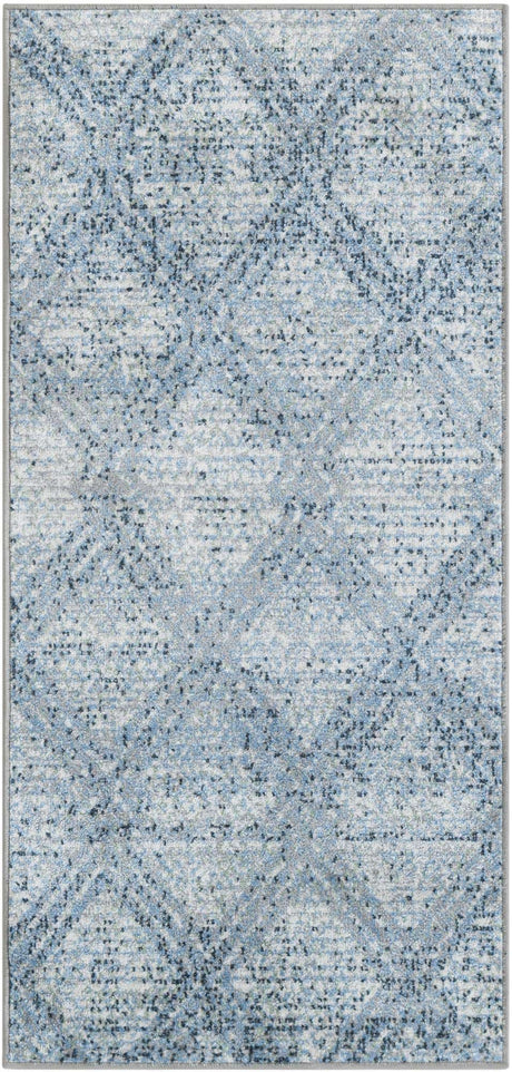 Blue 2' x 4' 1 Kamala Washable Runner Rug