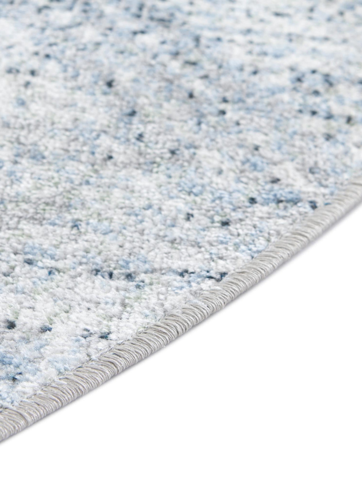 Washable Blue 3' 3 x 3' 3 Kamala Washable Round Area Rug Easy to Clean Stain Resistant & Durable 100% Polyester Spill-Friendly Carpet for Sale at Rug Engine