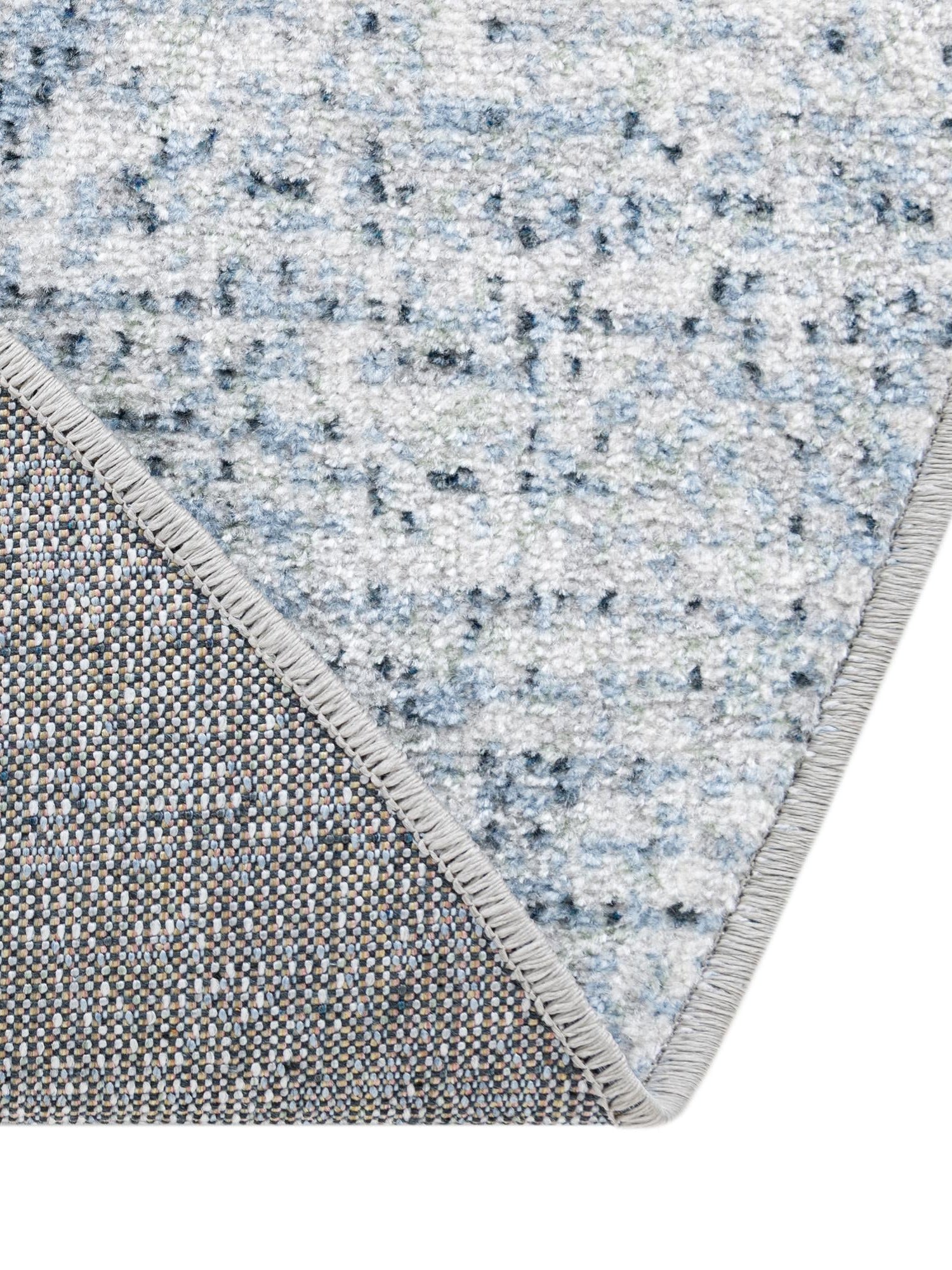 Washable Blue 3' 3 x 3' 3 Kamala Washable Round Area Rug Easy to Clean Stain Resistant & Durable 100% Polyester Spill-Friendly Carpet for Sale at Rug Engine
