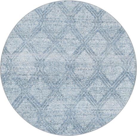 Blue 5' 3 x 5' 3 Kamala Washable Round Rug