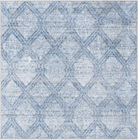Blue 5' 3 x 5' 3 Kamala Washable Square Rug