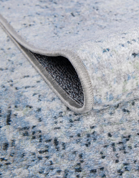 Washable Blue 5' 3 x 8' Kamala Washable Rectangle Area Rug Easy to Clean Stain Resistant & Durable 100% Polyester Spill-Friendly Carpet for Sale at Rug Engine