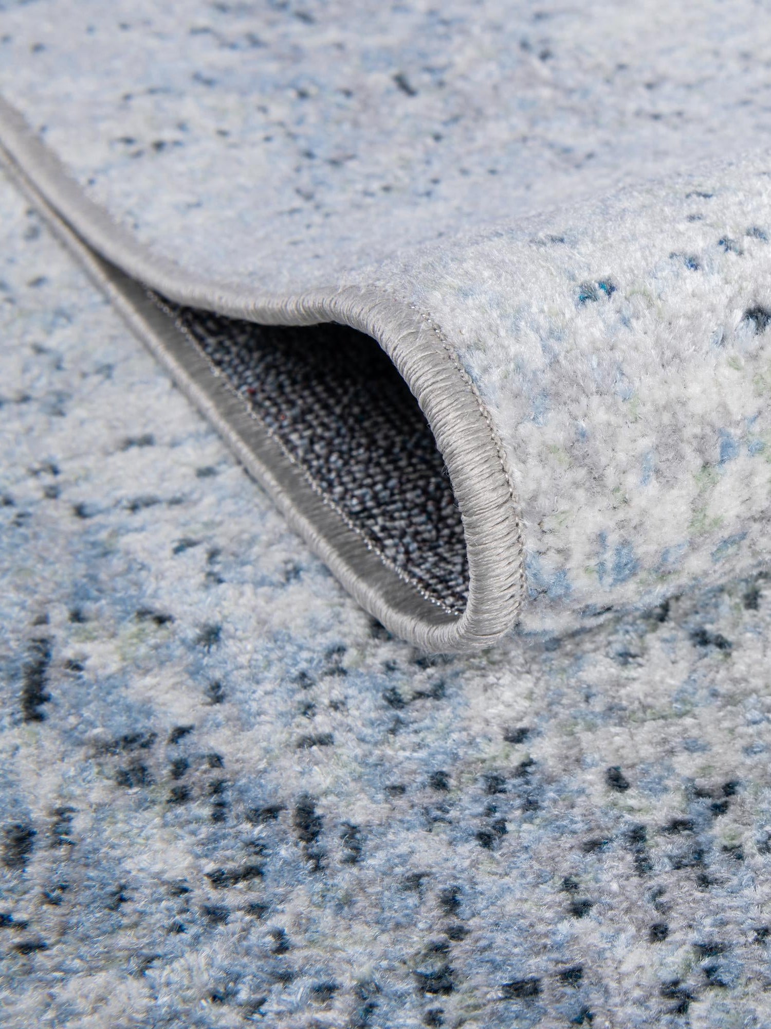 Washable Blue 2' 7 x 12' Kamala Washable Runner Area Rug Easy to Clean Stain Resistant & Durable 100% Polyester Spill-Friendly Carpet for Sale at Rug Engine