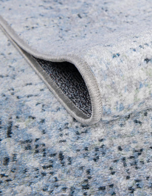 Washable Blue 2' 7 x 12' Kamala Washable Runner Area Rug Easy to Clean Stain Resistant & Durable 100% Polyester Spill-Friendly Carpet for Sale at Rug Engine